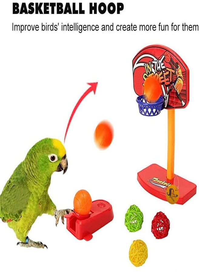 Sage Square Bird Toy, Mini Funny Birdie Basketball Hoop Prop Supplies for Parakeet, Budgie, Cockatiel, Cage Toy - Image 2